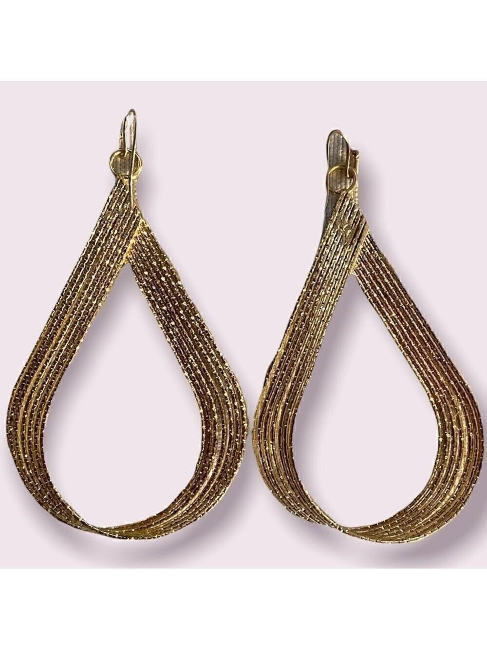 Womens Gold Tear Drop Earrings